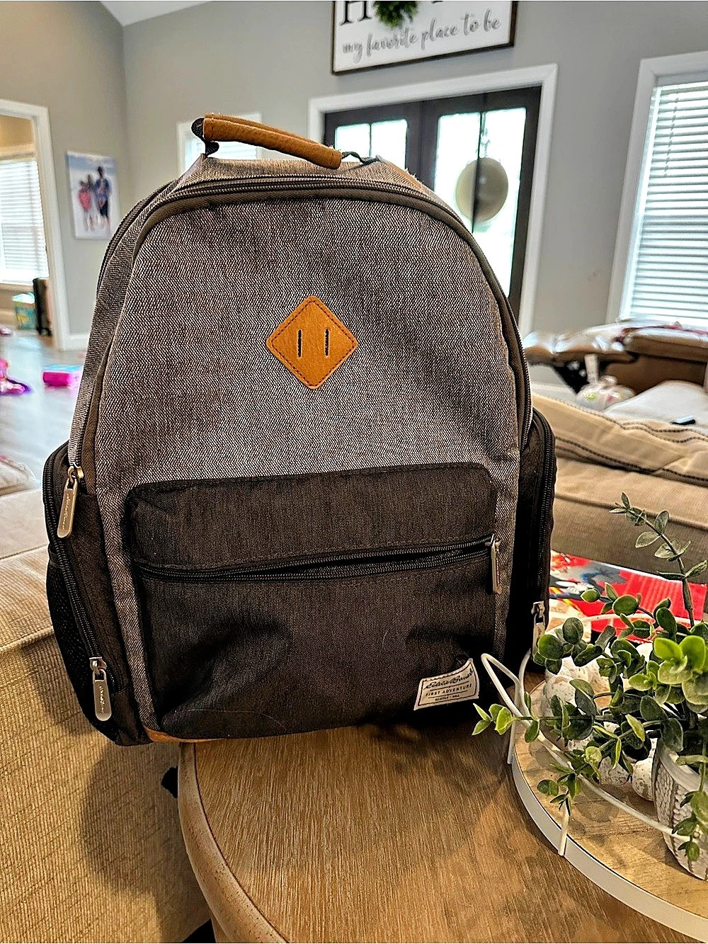 Eddie Bauer Grey & Black Diaper Bag